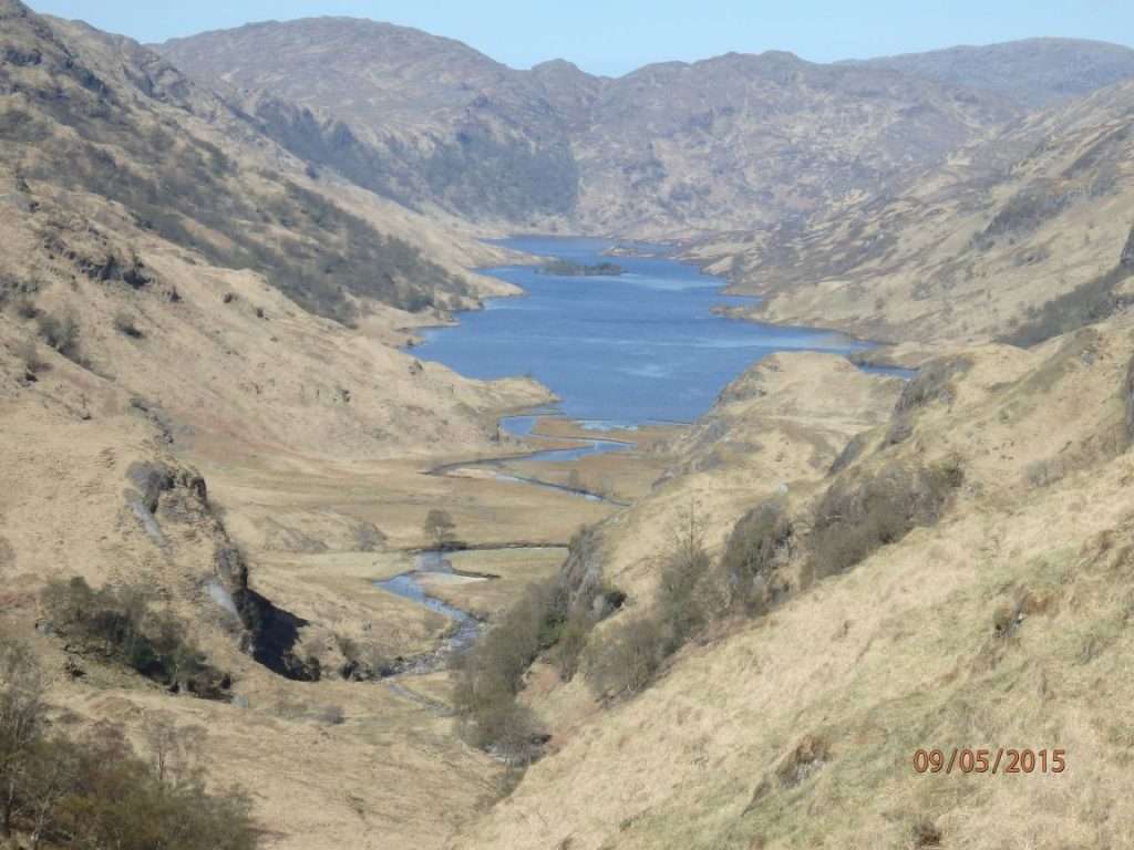 Loch Beoraid from Glen Donn. The previous night we camped at the end of the Loch.
