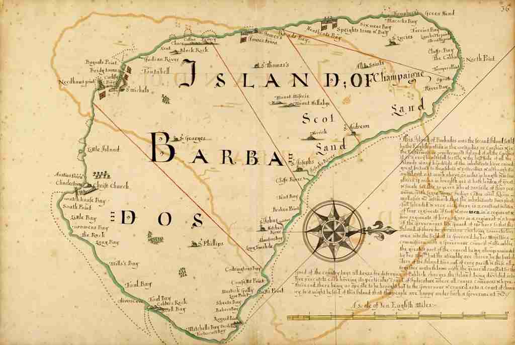 1690 William-Hack Barbados Map