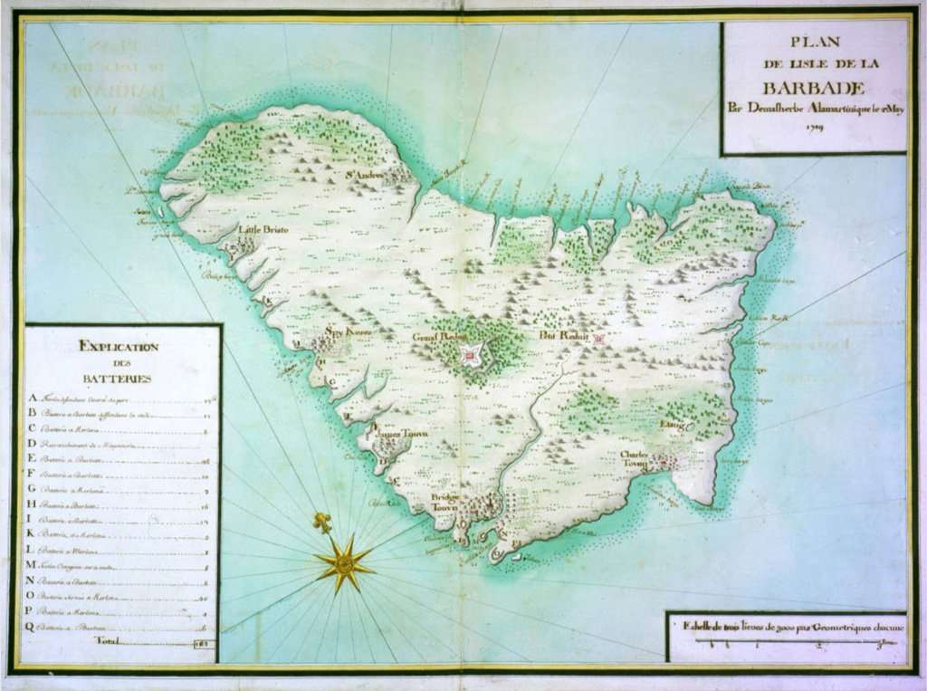 Plan de Lisle de la Barbade 1719