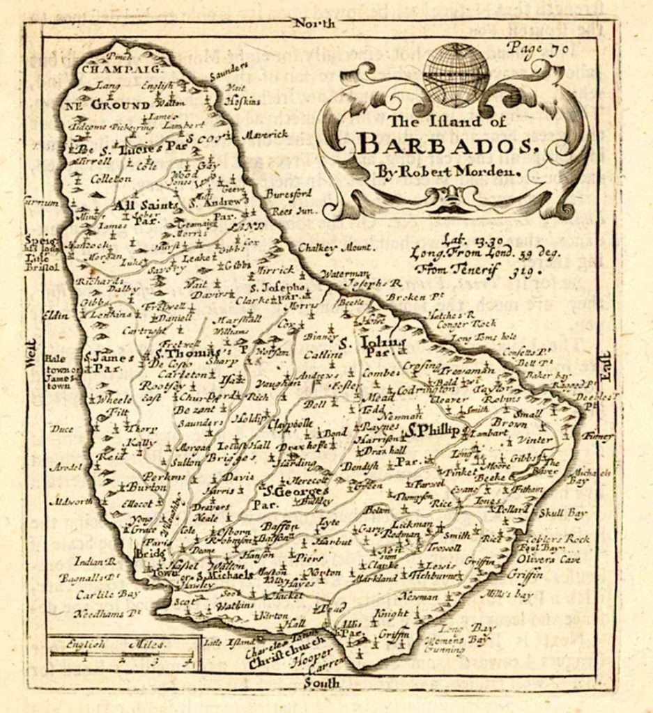 1693 Robert Morden (3rd edition) - The Island of Barbados