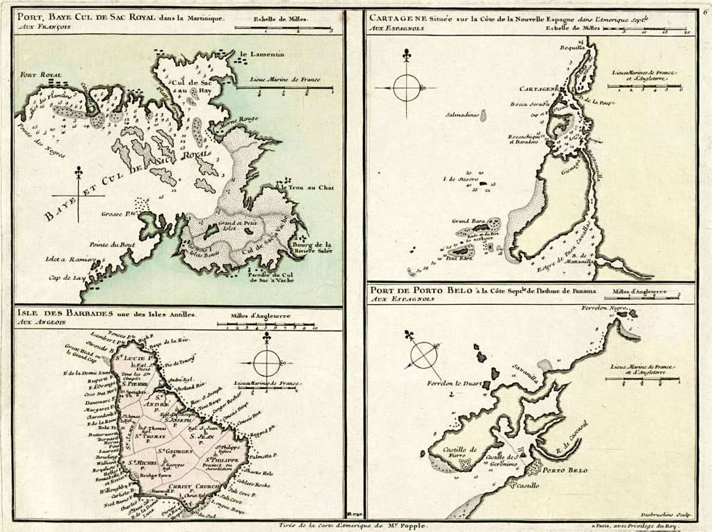 BUACHE (PHILLIPPE) 1740 Barbados map