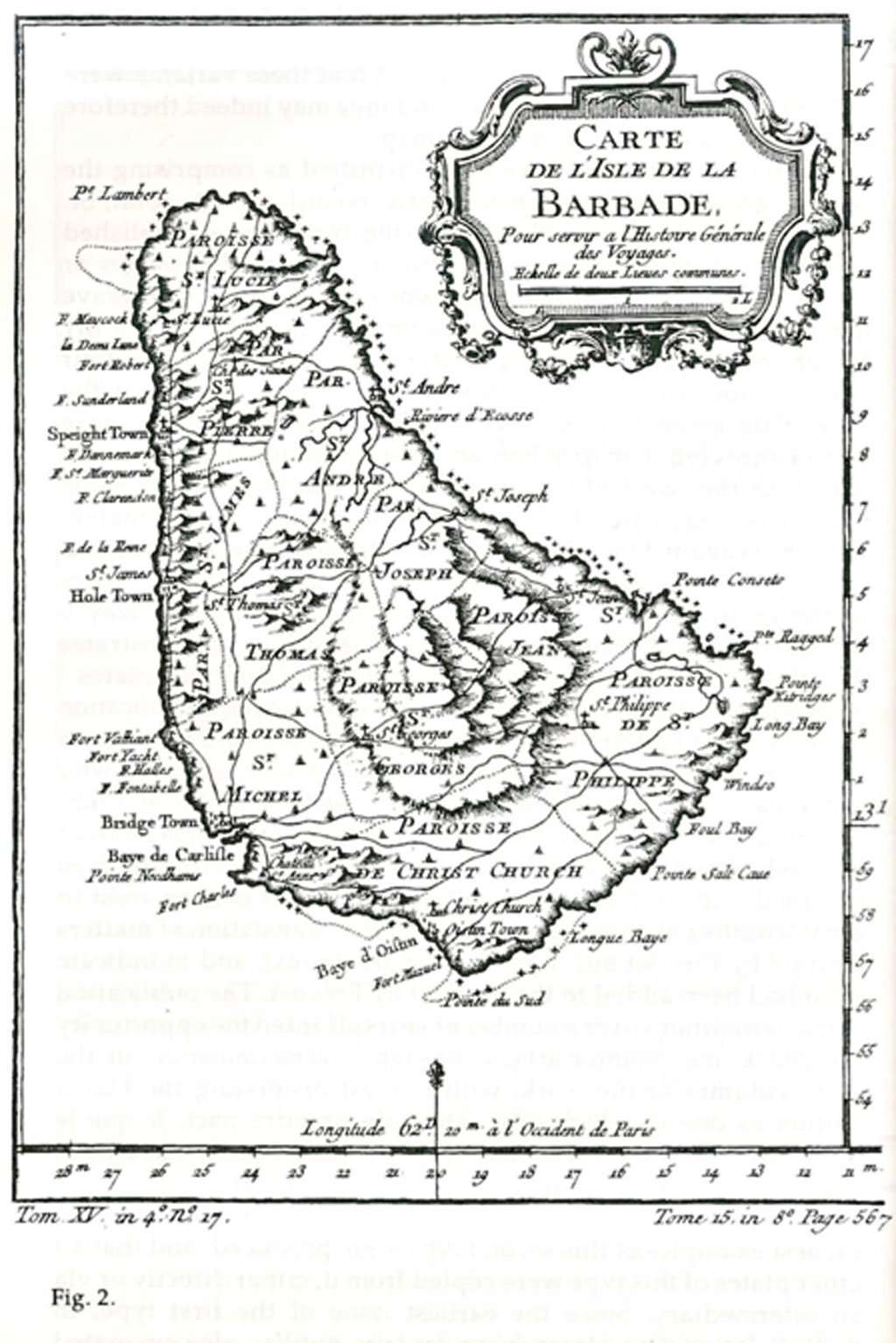 BELLIN Barbados map 1781