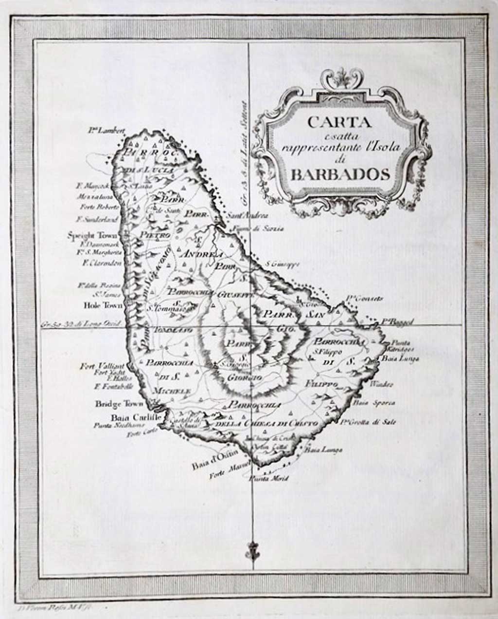Rossi 1763 Barbados map
