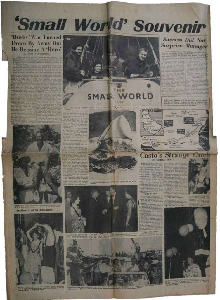 Barbados Advocate Newspaper Cutting - Small World Souvenir 1959