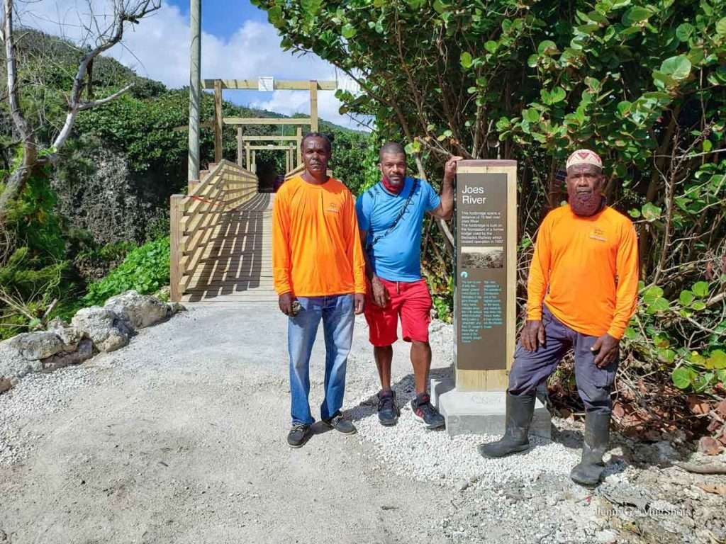 The builders of the new Joe's River pedestrian bridge