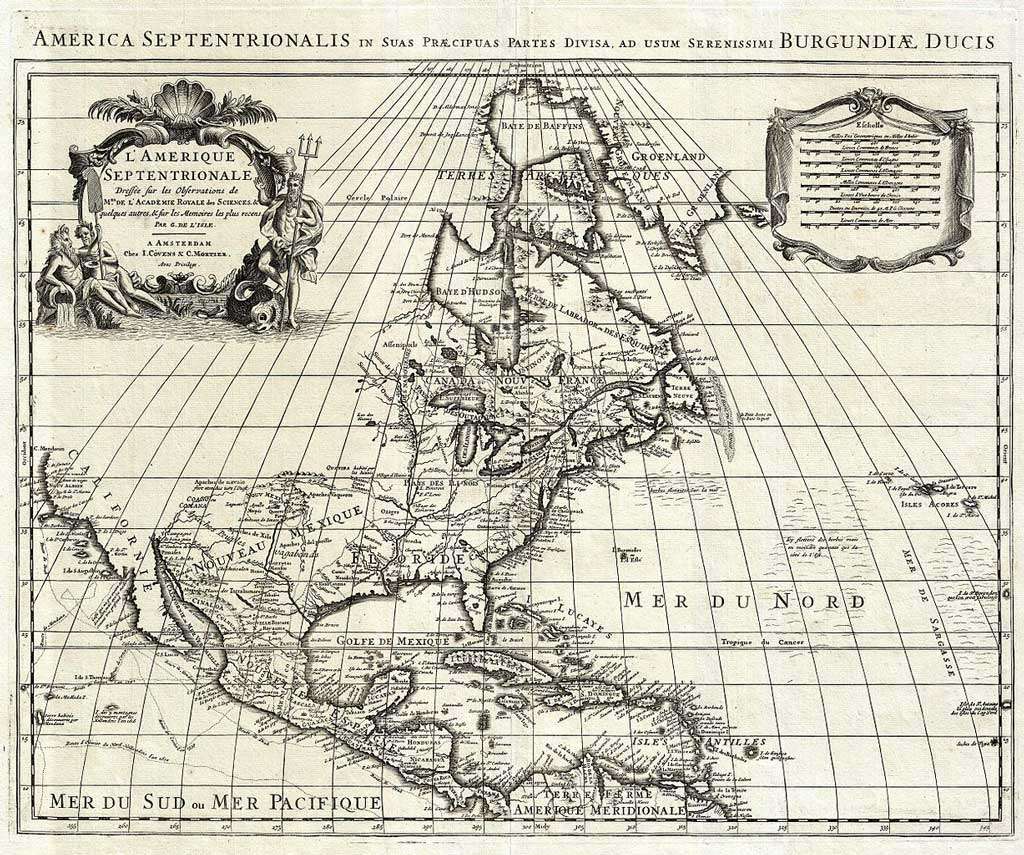 1708 De L'Isle Map of North America