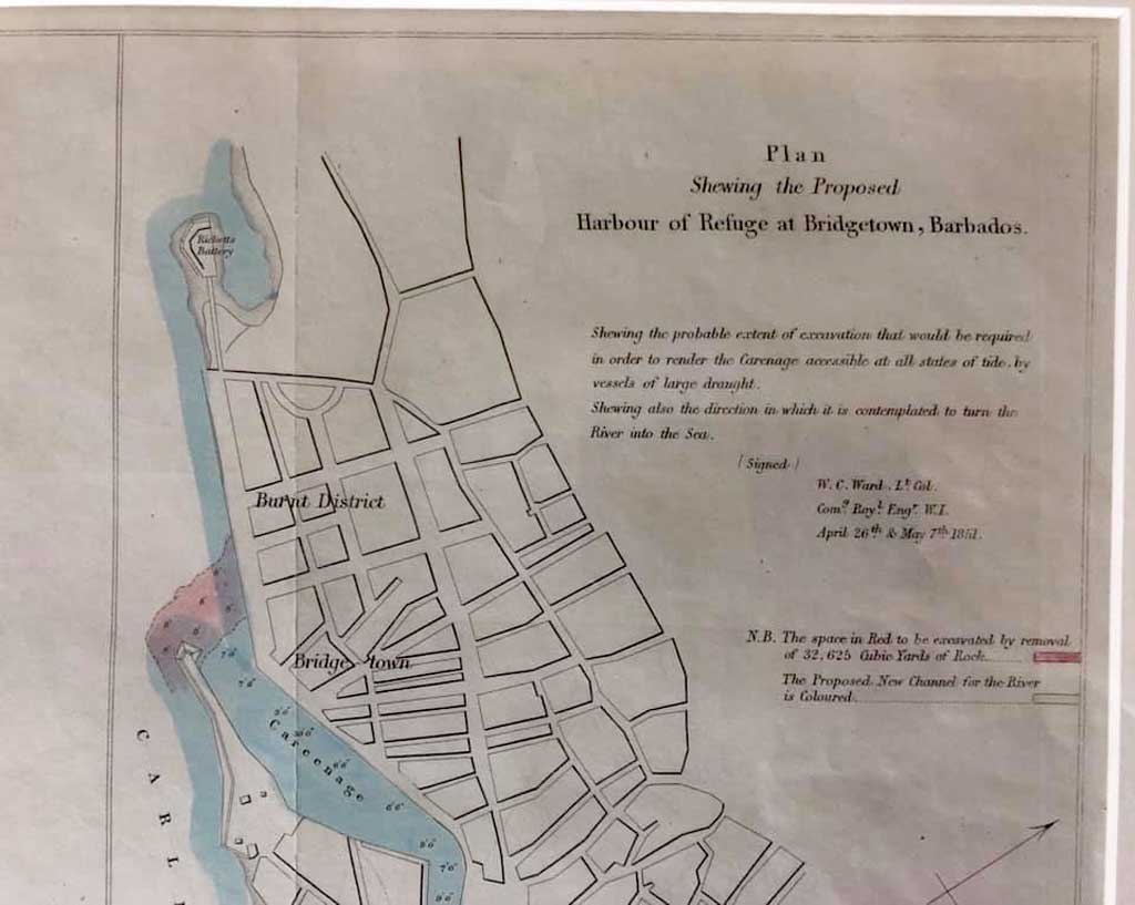 Lt. Col. W.C Ward, Plan of Carlisle Bay Barbados - 1851
