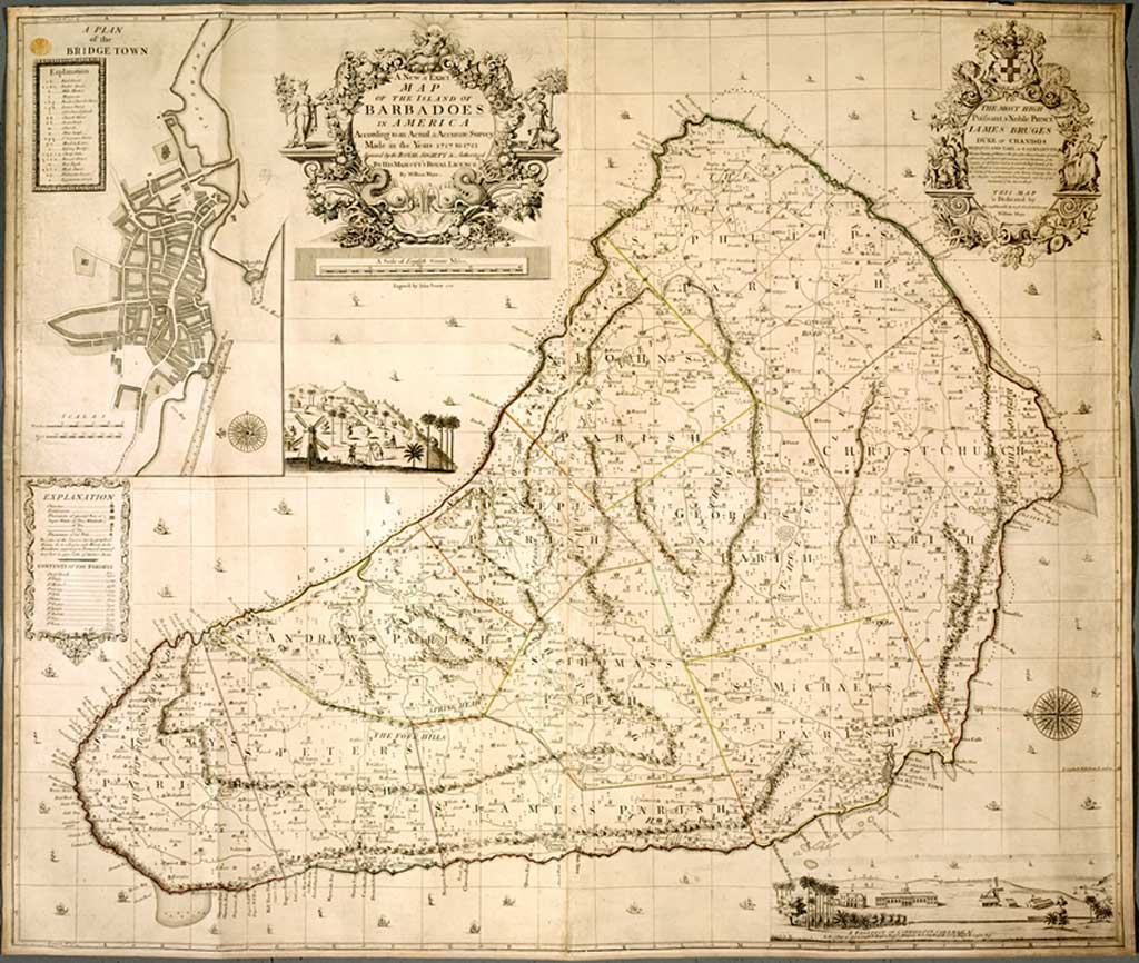 MAYO (WILLIAM) 1722 Barbados map