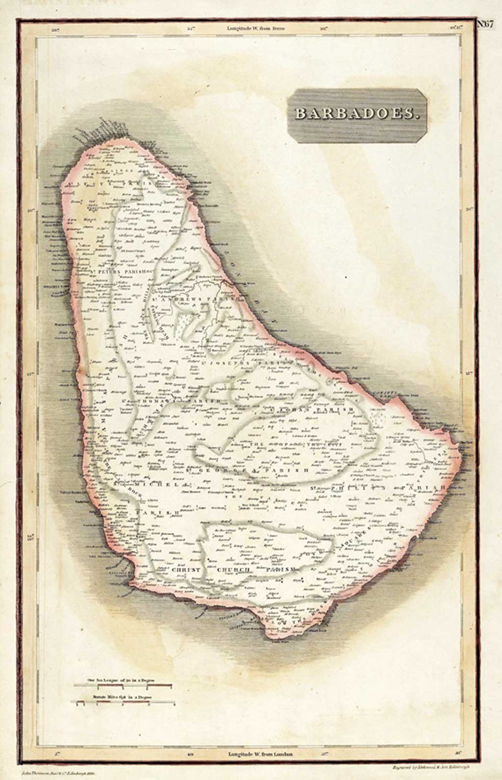 THOMSON (JOHN) 1814 Barbados map