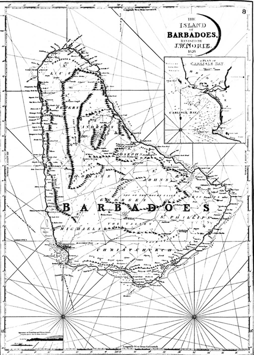 NORIE 1828 Barbados map