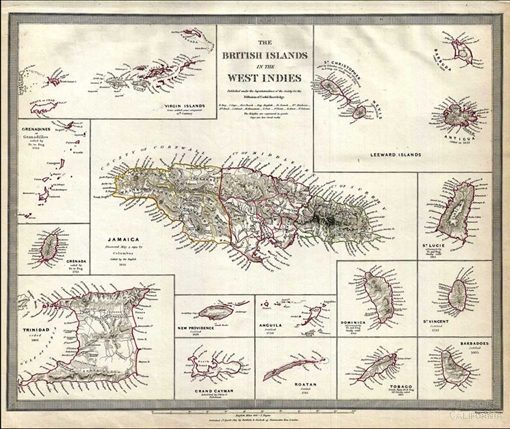 British West Indies map 1835
