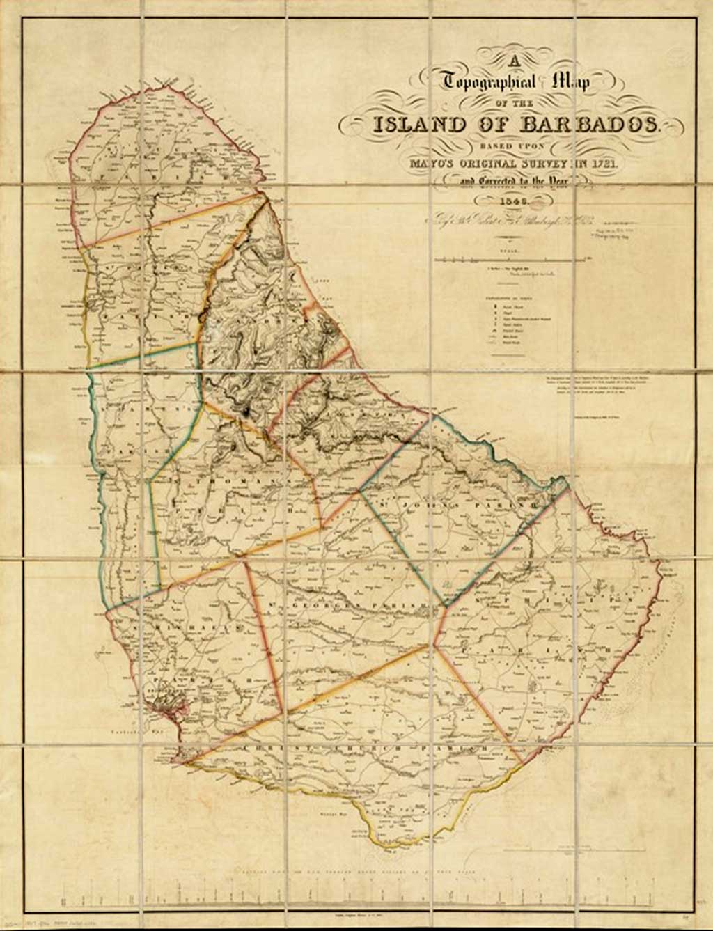 SCHOMBURGK (SIR ROBERT H.) 1847 Barbados map
