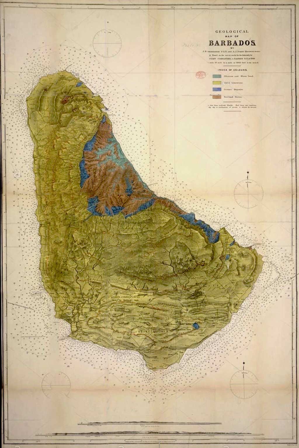 HARRISON and JUKES-BROWNE 1890 Barbados map
