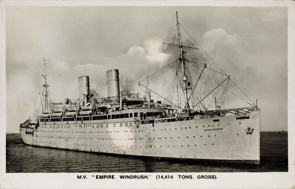 Postcard of Empire Windrush purchased by Winston Levy