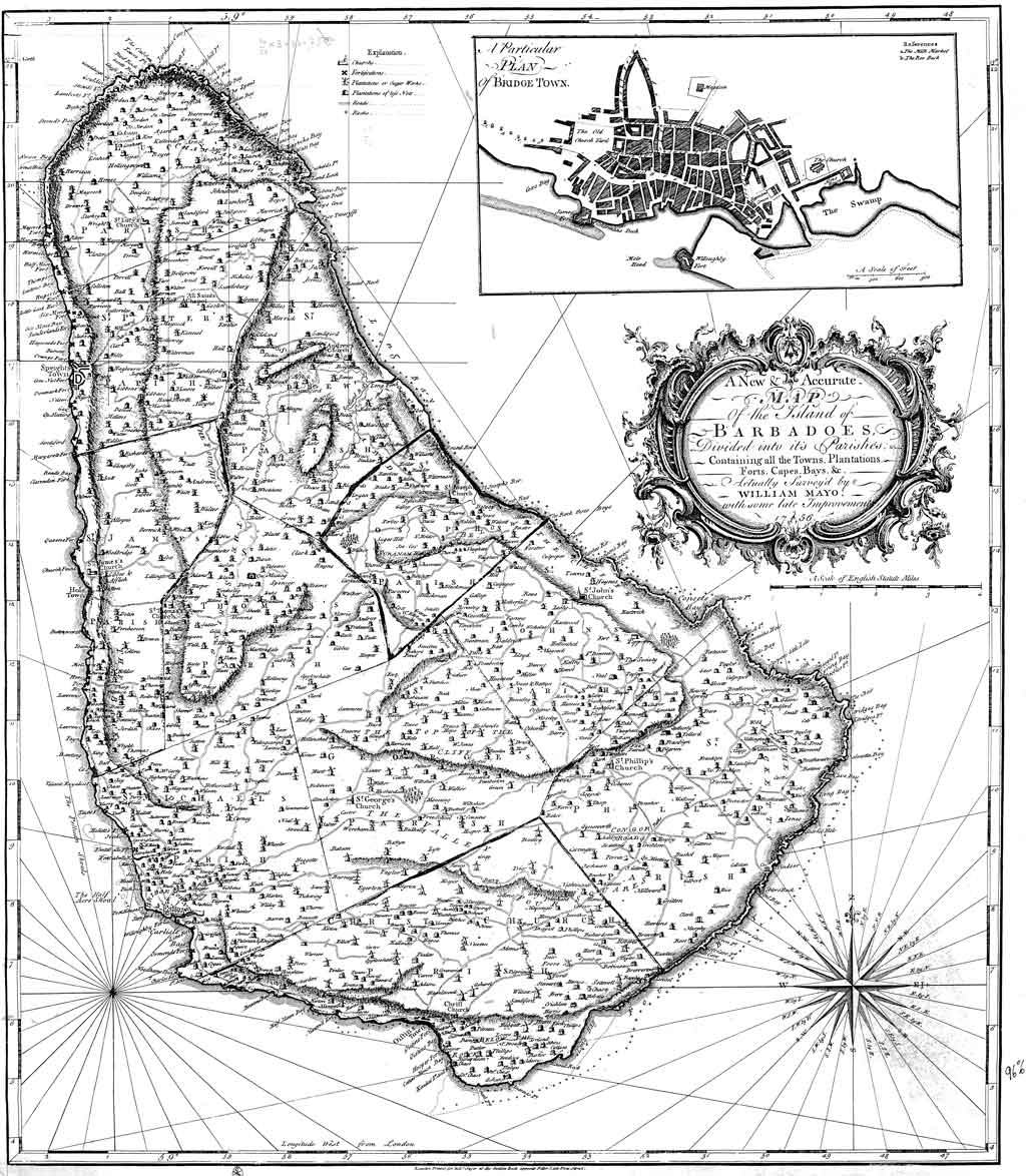 1756 William Mayo Map Barbados