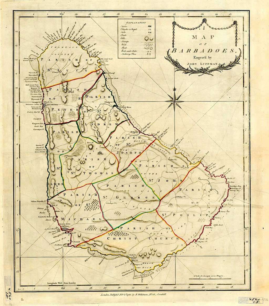 1786 John Luffman Barbados Map