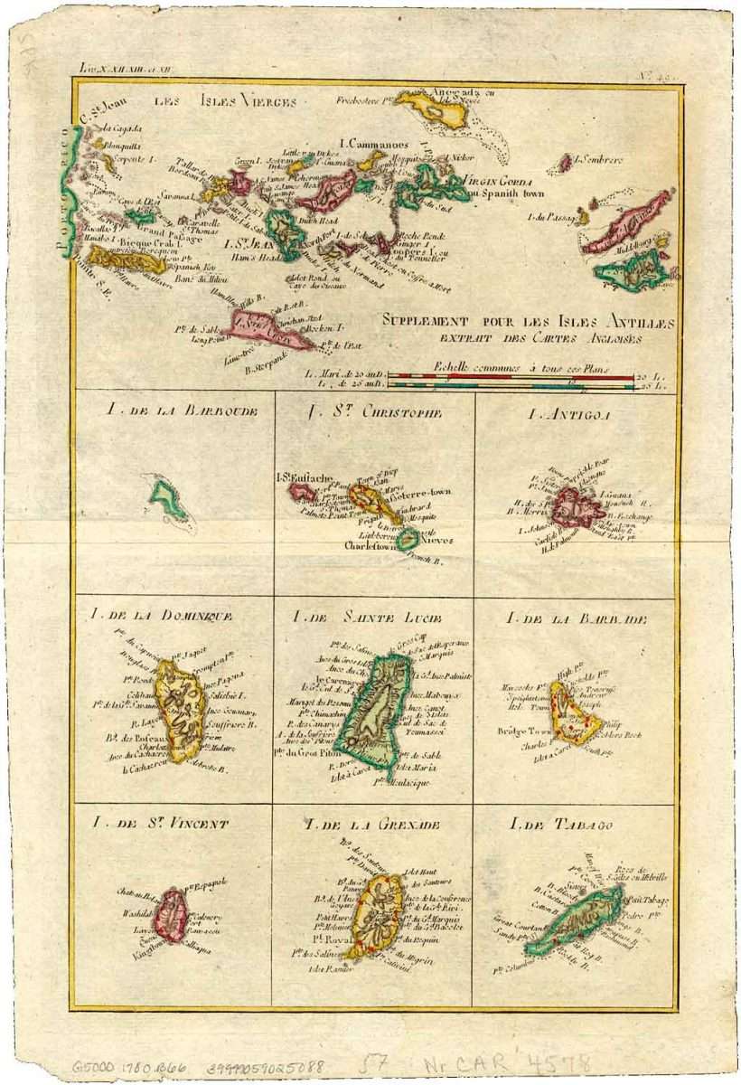 BONNE (RIGOBER) 1780 Barbados map