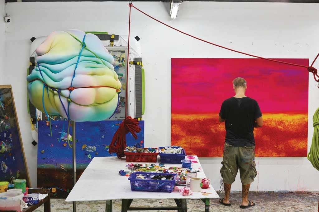 Artist: Ashley Bickerton studio