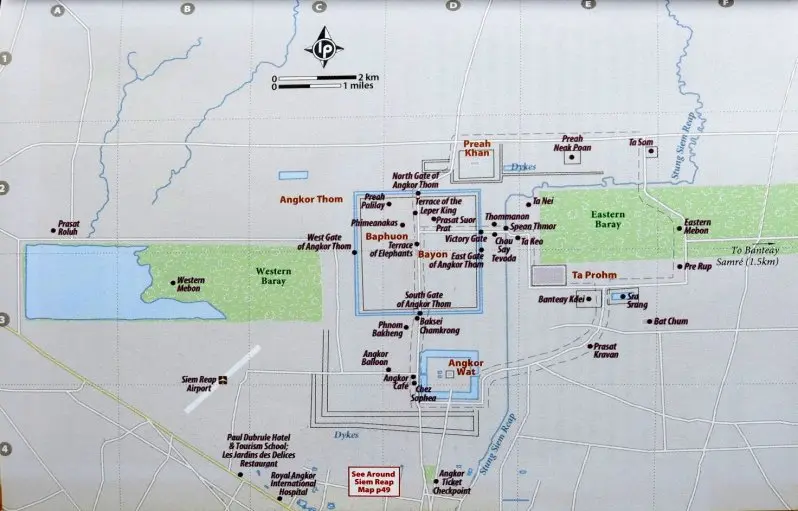 Map of Temples of Ankor Wat