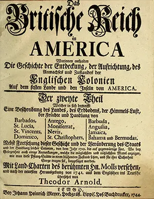 Herman Moll Island of Barbadoes 1744, from the German edition of Oldmixon