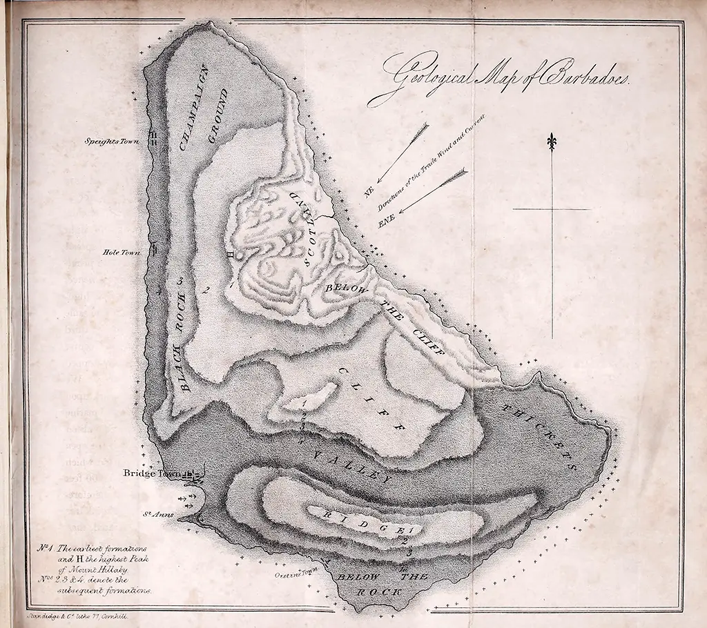Geological Map of Barbados - Sir Andrew Halliday 1837