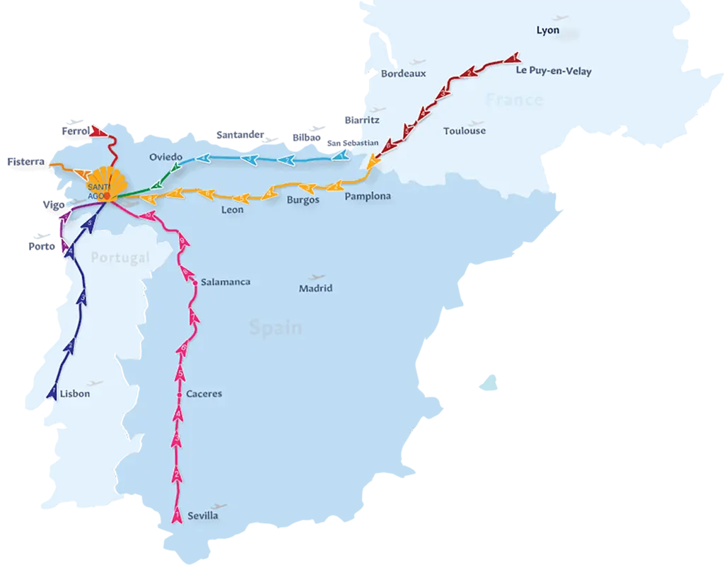 All the Camino de Santiago routes