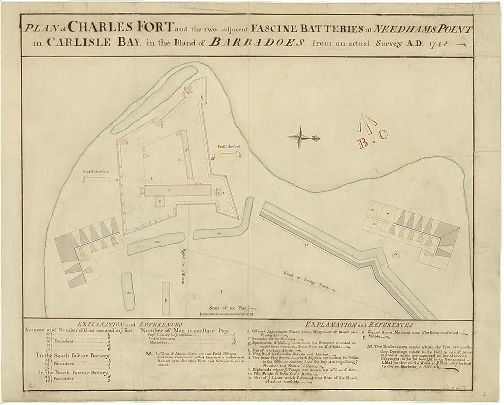 Plan of Charles Fort in island of Barbadoes from an actual survey of AD1748