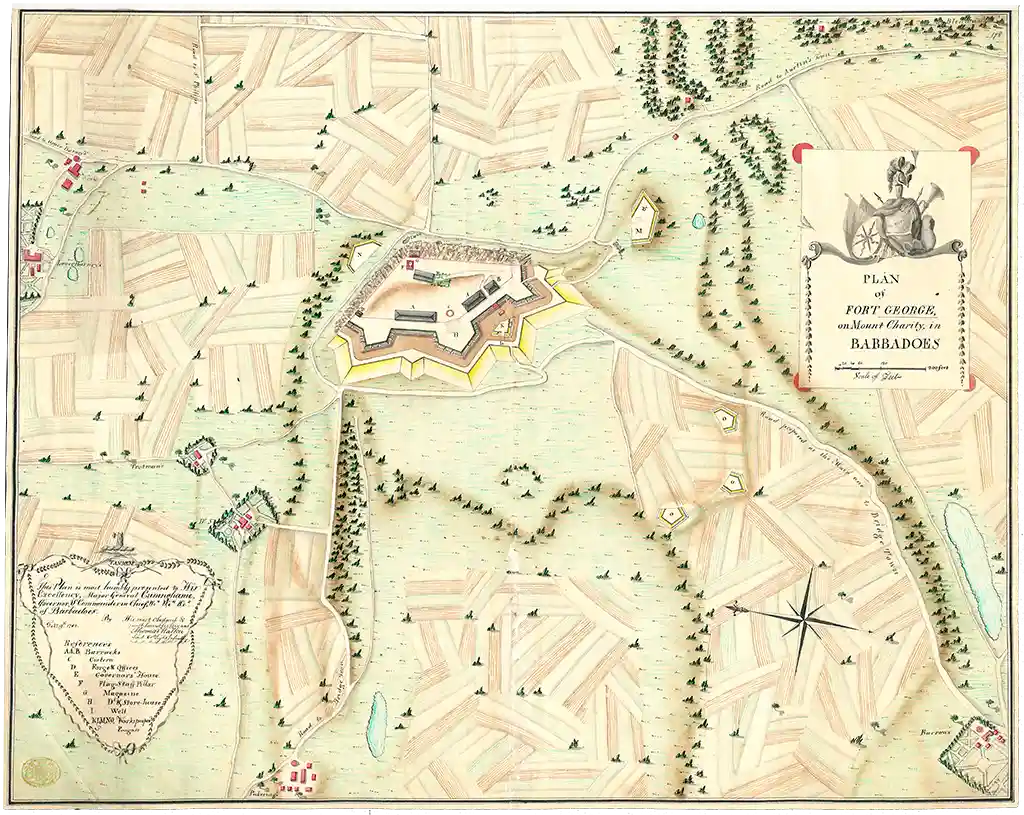 1782 Thomas Walker Barbados map