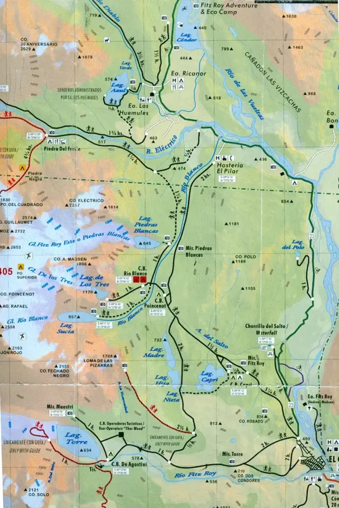 El Calafate & El Chalten Map - Argentina