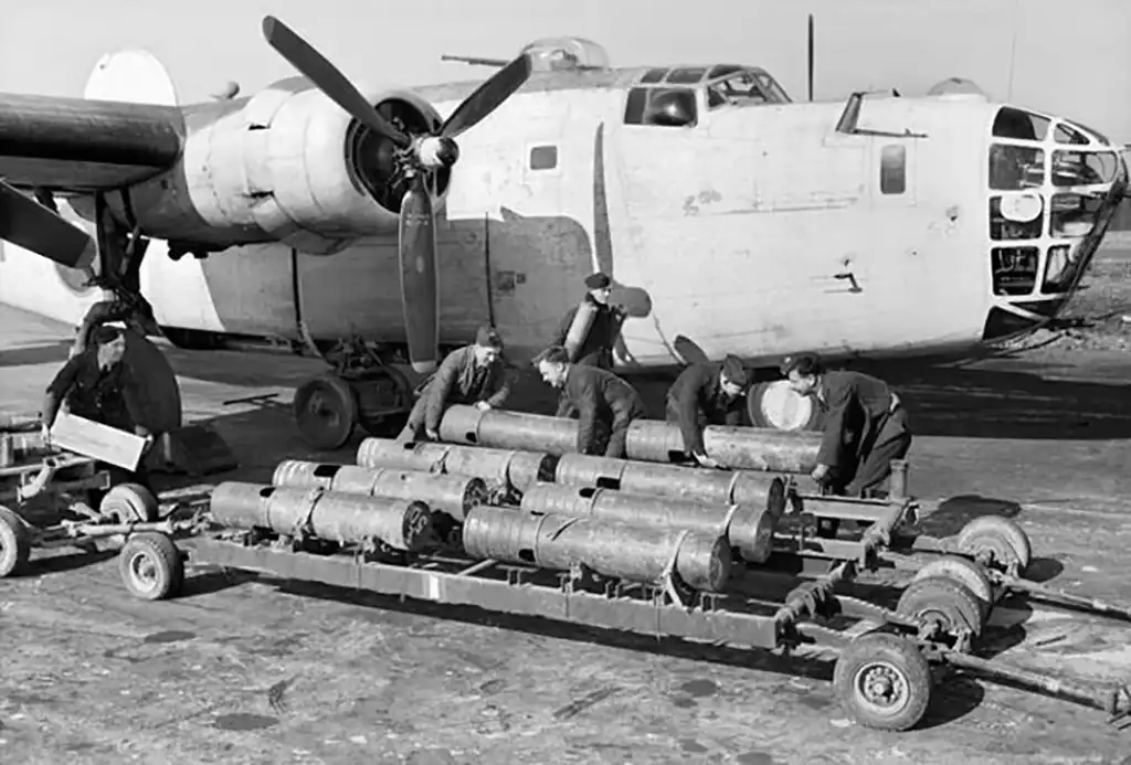 RAF St Eval loading Depth Charges