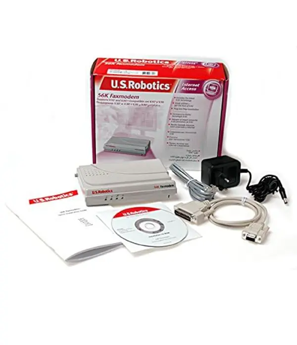 US Robotics dial up modem with speaker on top